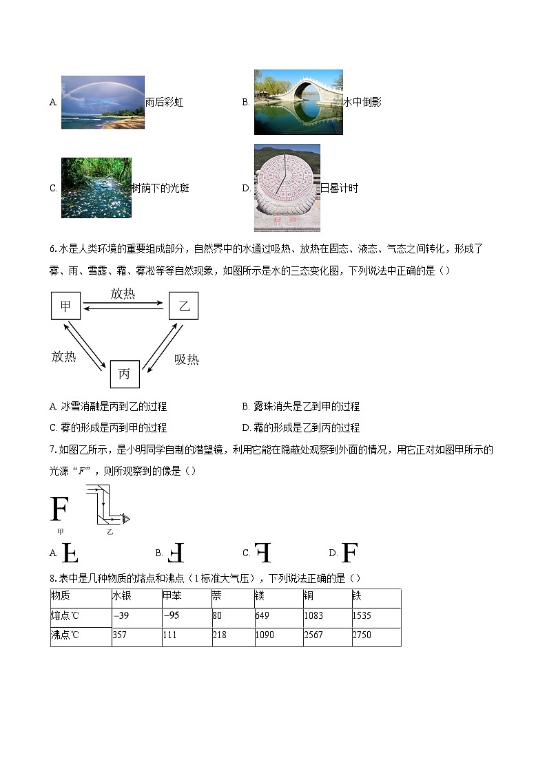 2025-2026学年江苏省南京市第五十中学（南京工业大学附属中学八年级（上）12月月考物理试卷-自定义类型第2页