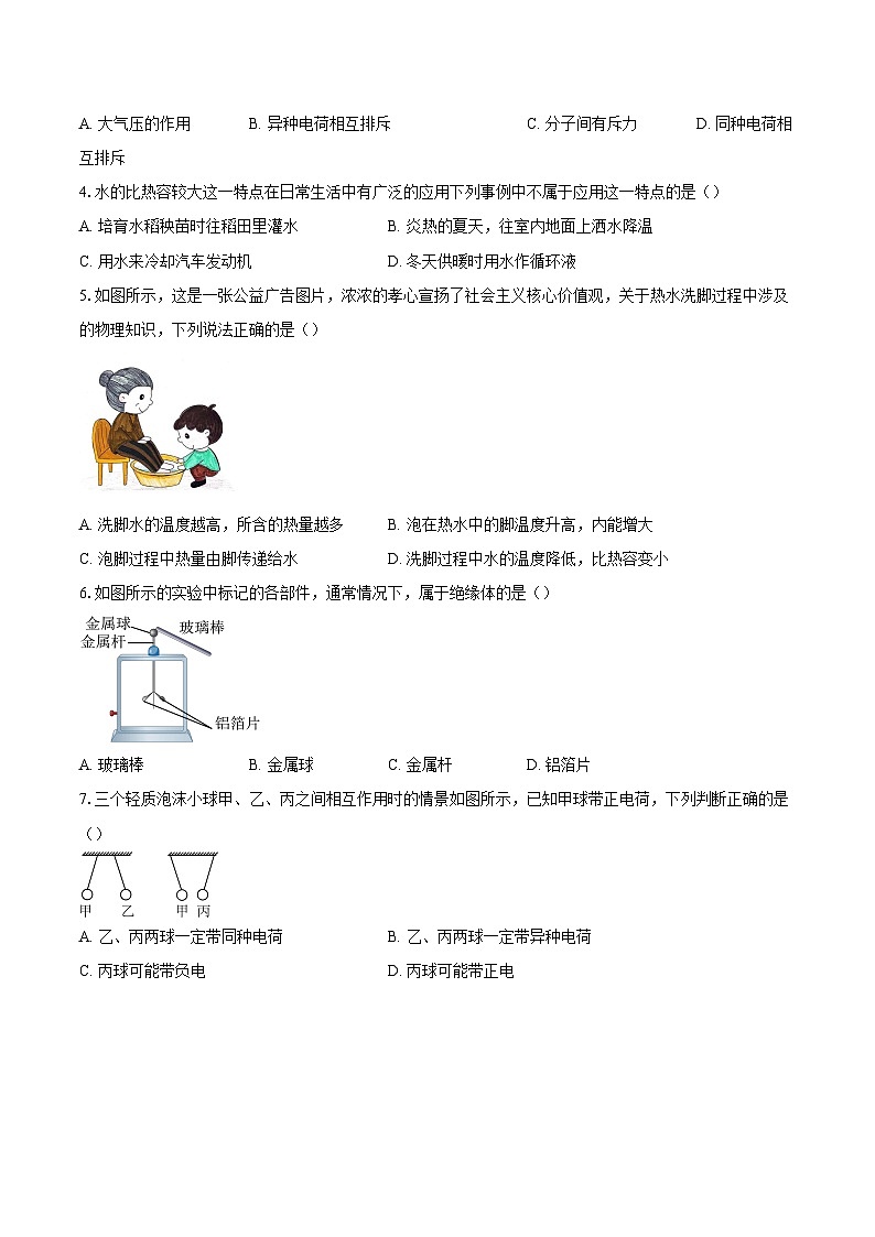 2025-2026学年天津市滨海新区中新天津生态城第一中学九年级上学期第一次月考物理试题-自定义类型第2页