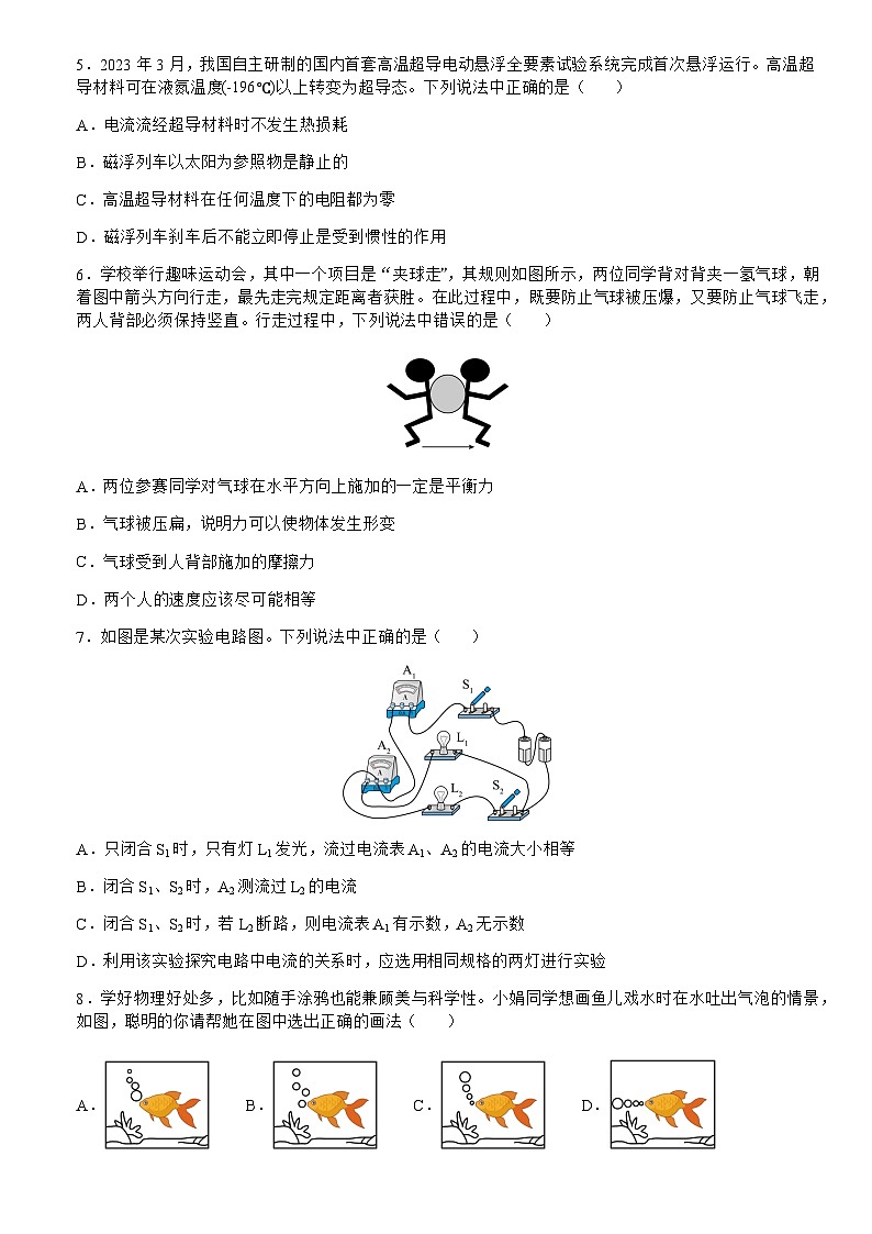 2024年中考物理（山东济南）第二次模拟考试（含答案）第2页
