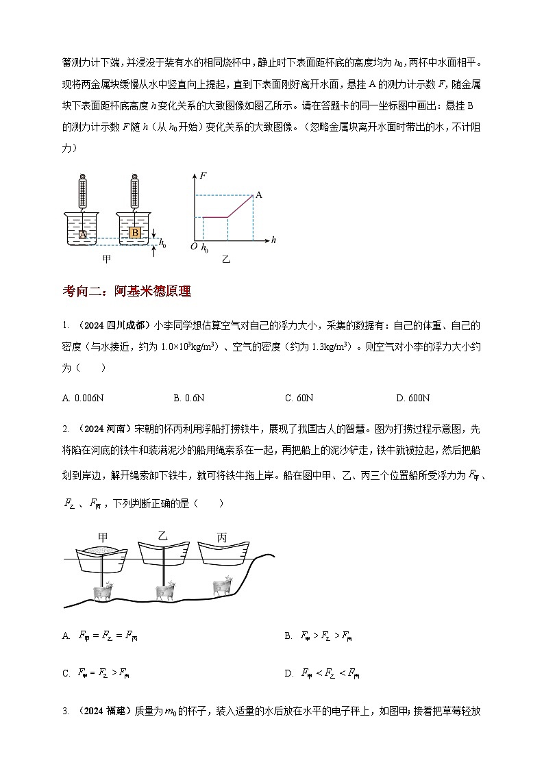 2024年中考物理真题分类汇编——浮力及其应用（含答案）第2页