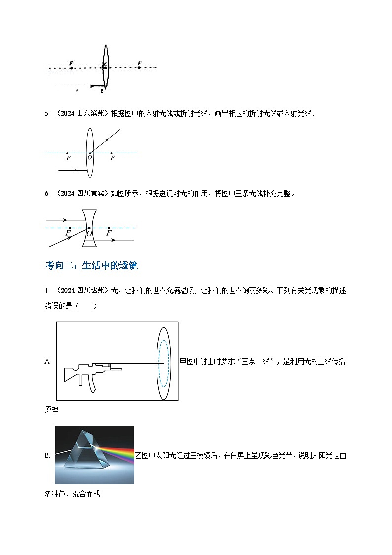2024年中考物理真题分类汇编——透镜及其应用（含答案）第2页