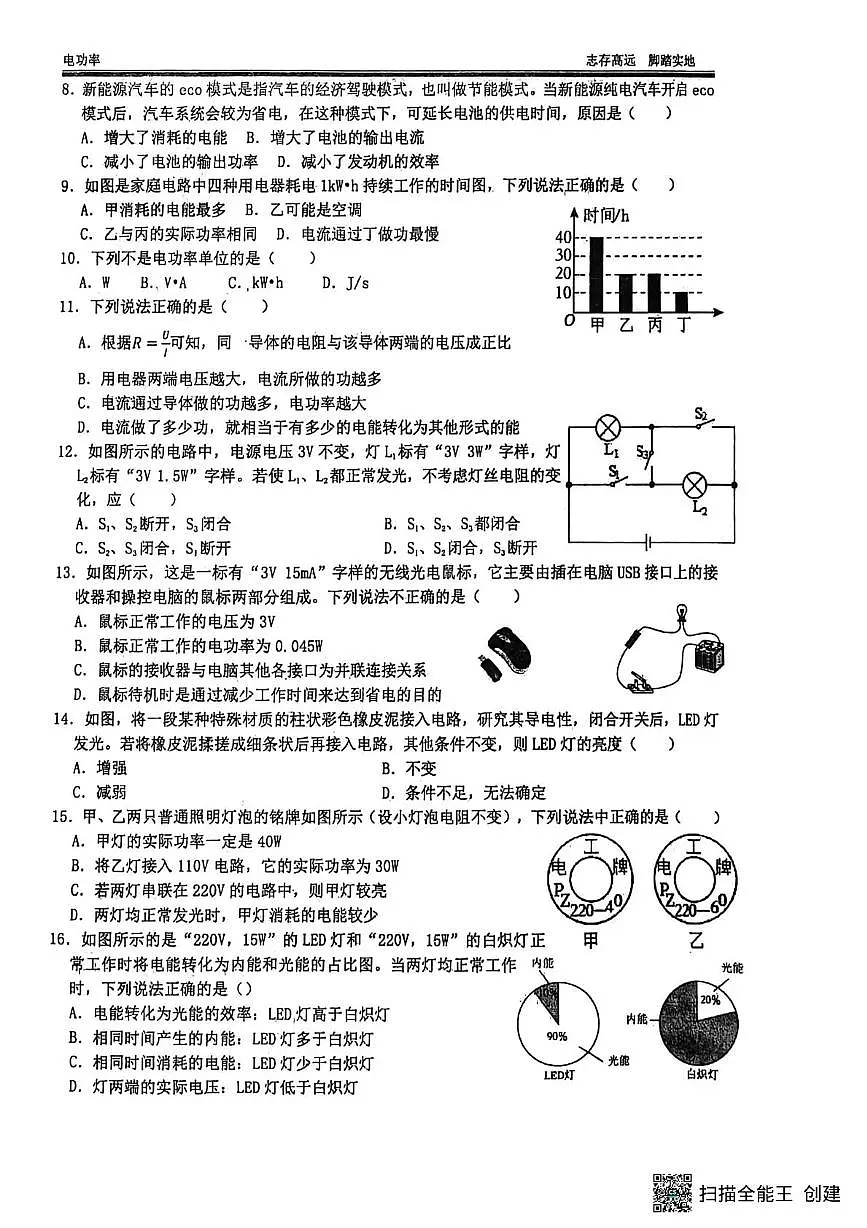 山西省太原市常青藤中学2025-2026学年九年级上学期12月月考物理试卷第2页
