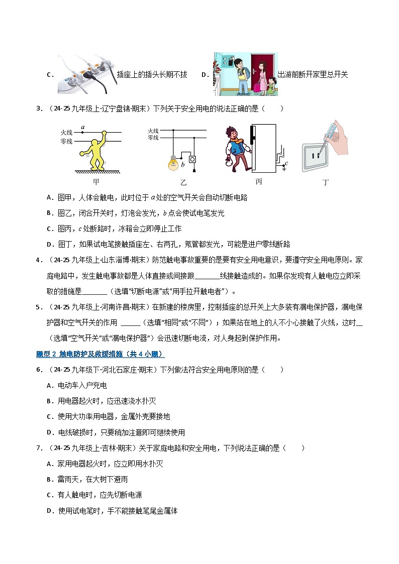 专题05 生活用电＆电与磁（期末专项训练）（原卷版）第2页