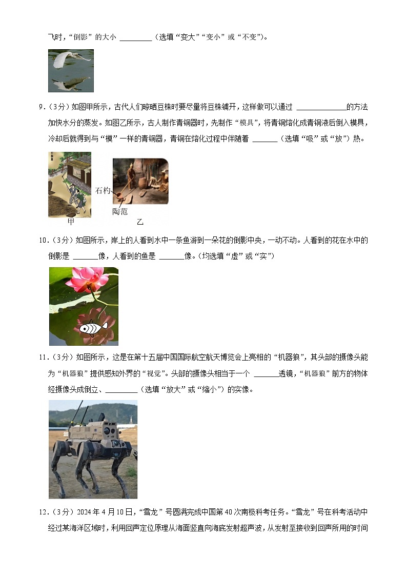 甘肃省平凉市崆峒区2024-2025学年八年级上学期期末物理试题 -A4第3页
