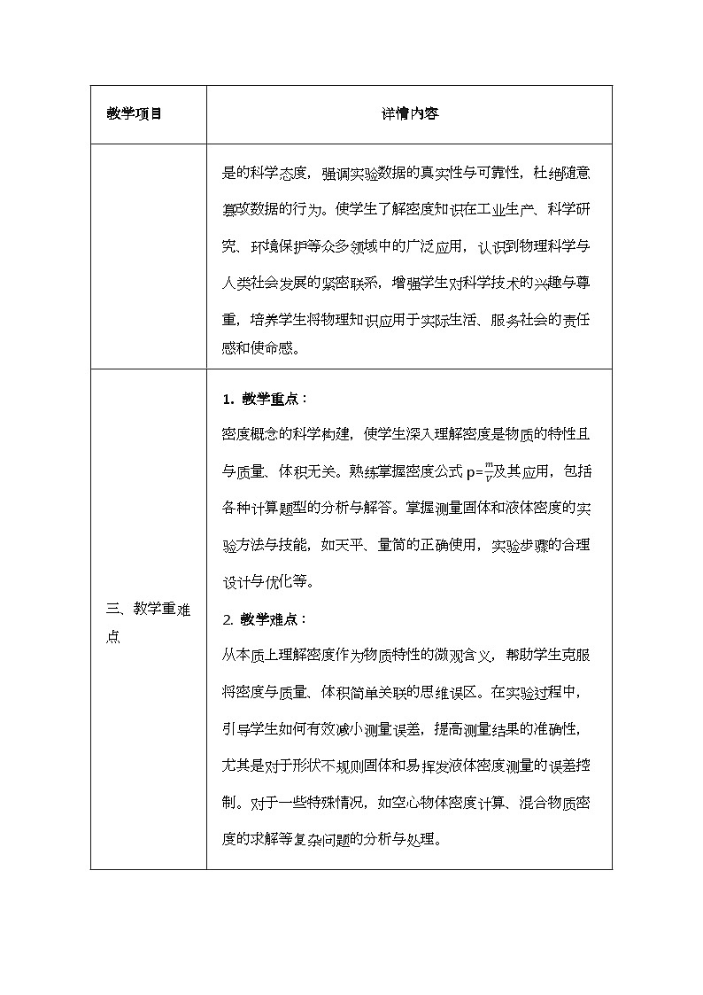 5.3 密度-教案 表格式--2025-2026学年八年级全一册《物理》（沪科版2024） (1)第3页