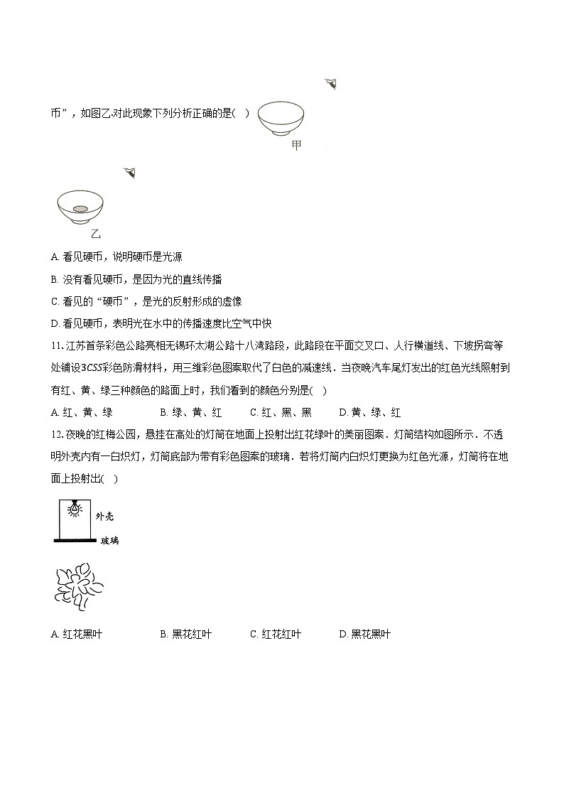 2025年江苏中考物理二轮复习专题二：光现象  练习（含答案+解析）第3页