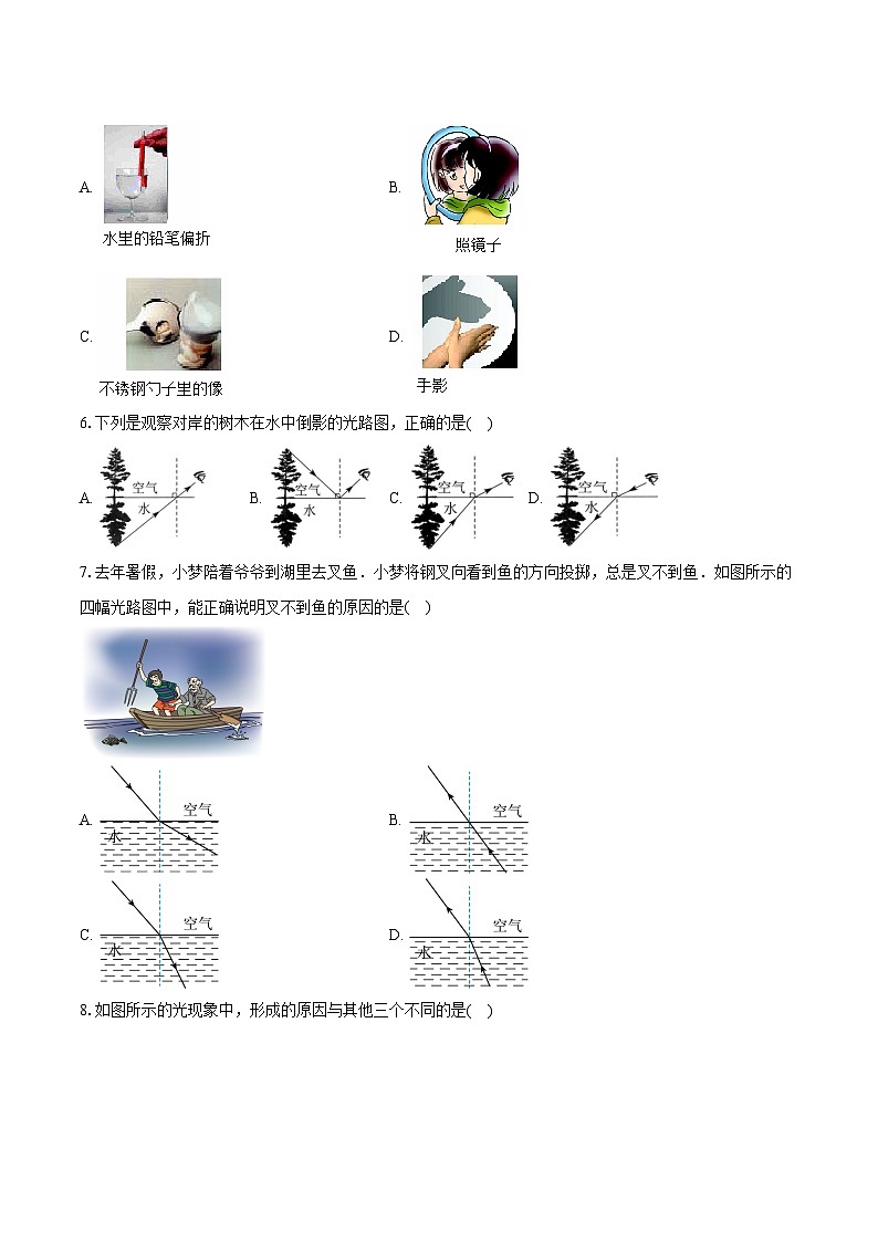 2025年上海中考物理二轮复习专题2： 光现象  练习  （含答案+解析）第2页