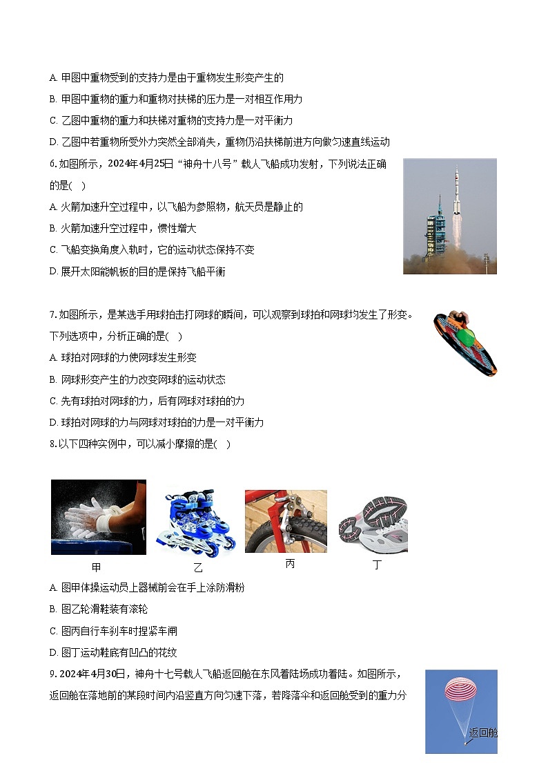 2025年中考物理一轮复习专题8： 运动和力   练习  （含答案+解析）第2页
