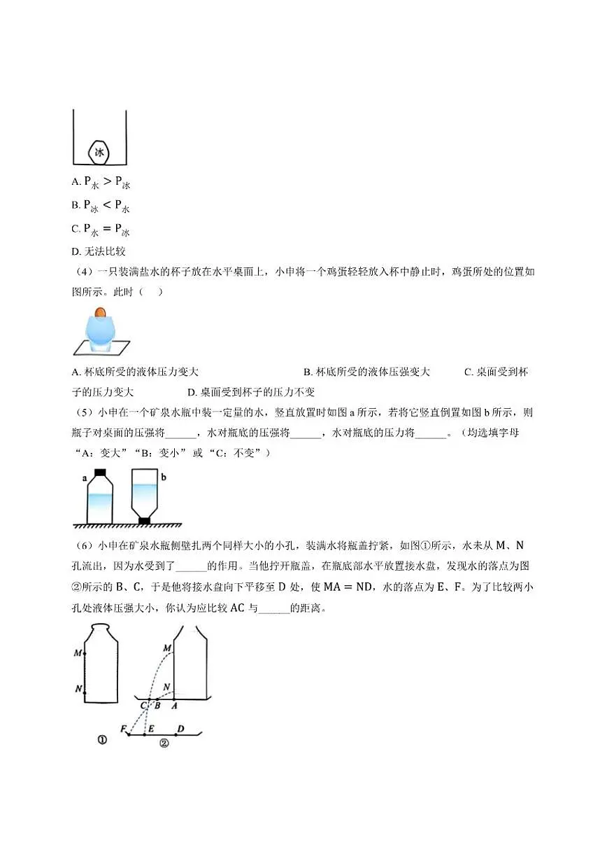 2025-2026学年上海市南洋中学九年级上学期12月月考物理试题（有答案）第2页