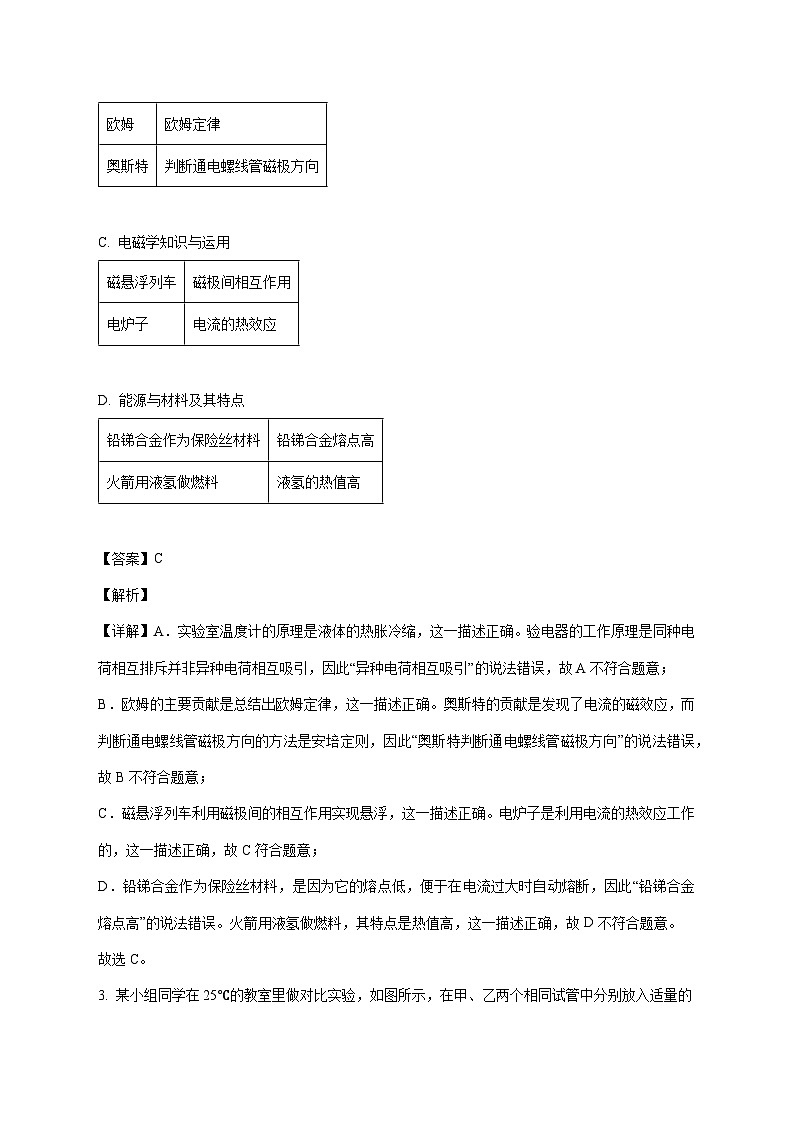 山东省烟台市2025—2026学年九年级上册12月月考物理试题【附解析】第2页