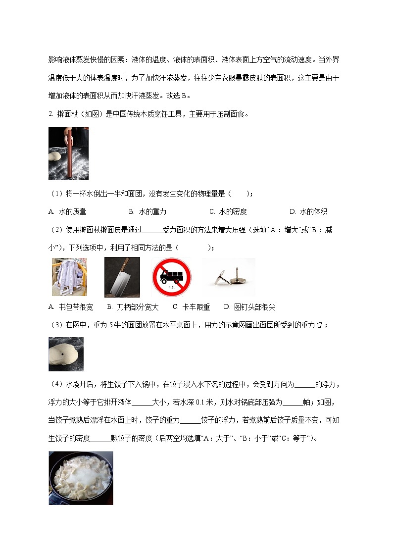 上海市田林第三中学2025—2026学年九年级上册12月月考物理试题【附解析】第2页