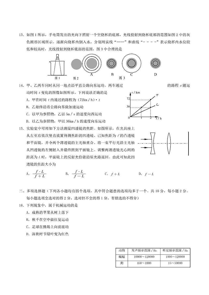 2025-2026学年北京市海淀区上学期期末考试初二物理试卷（含答案）第3页
