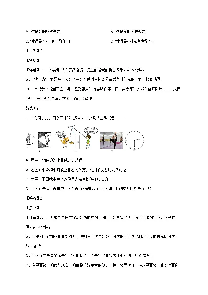 河北省廊坊市广阳区2025-2026学年八年级上学期（12月）月考物理试题（附解析）第3页