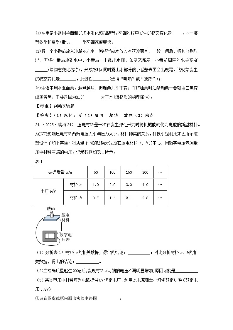 2025年各省市中考物理试卷分类汇编考点27创新实验题（Word版附解析）第3页