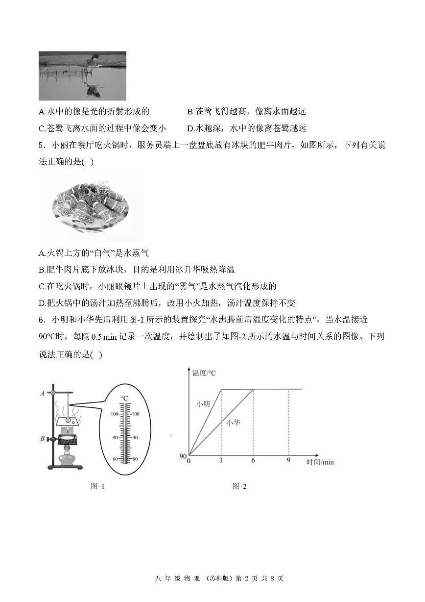 陕西省渭南市华阴市2025-2026学年八年级上学期1月期末物理试题第2页