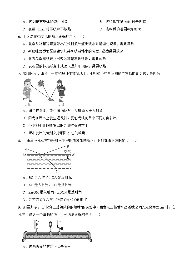 湖南省衡阳市蒸湘区2025年八年级上学期期末物理试题附答案第2页