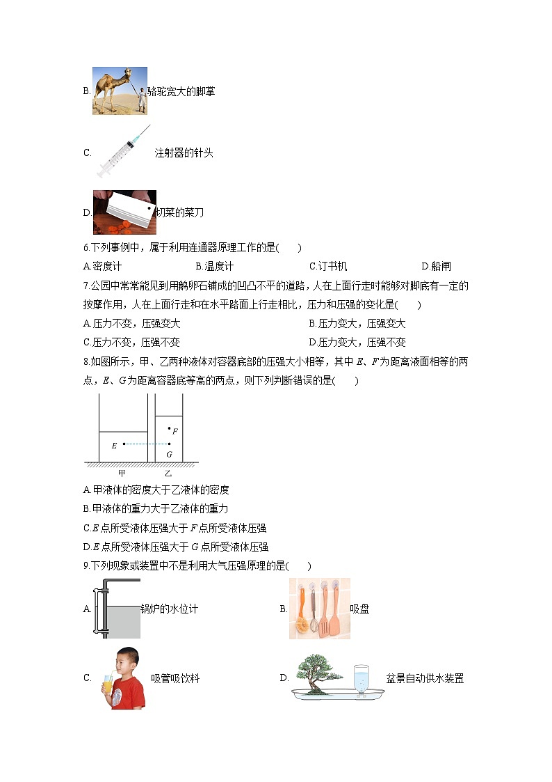 2024-2025学年福建省泉州市石狮市八年级下学期期中考试物理试卷（学生版）第2页