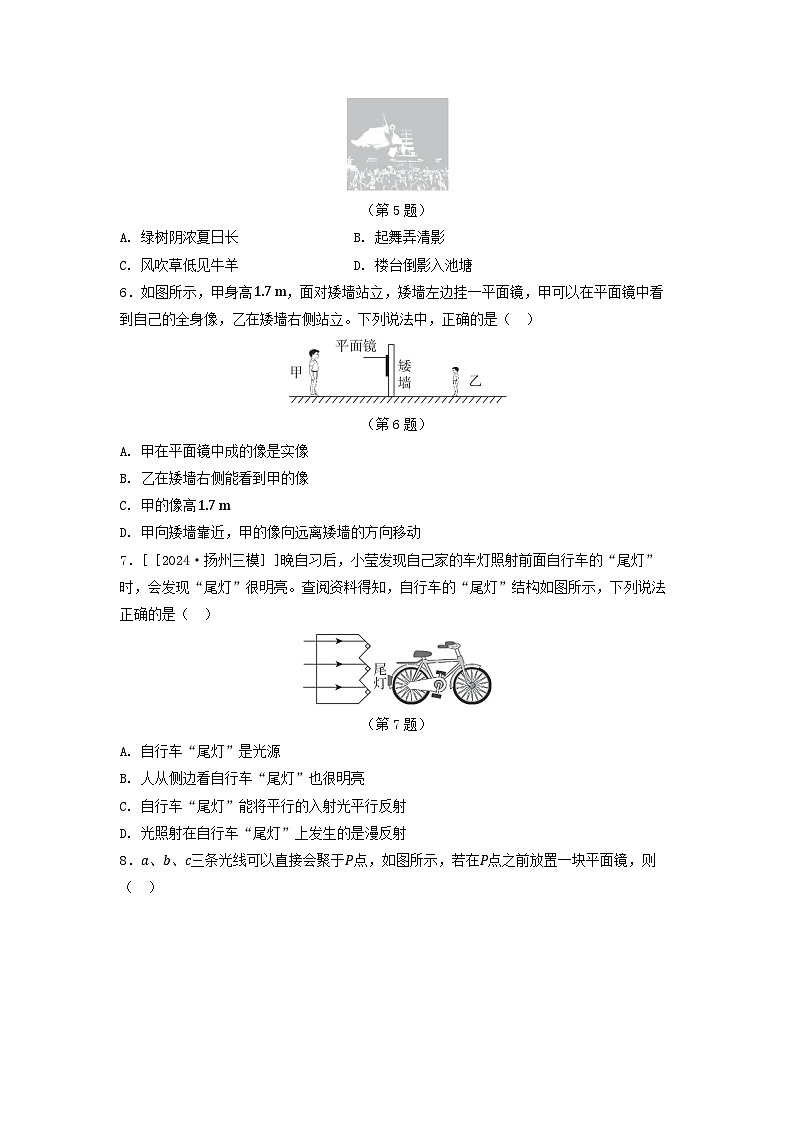 陕西省2025八年级物理上册第二章光现象学情评估试卷（附解析苏科版）第2页