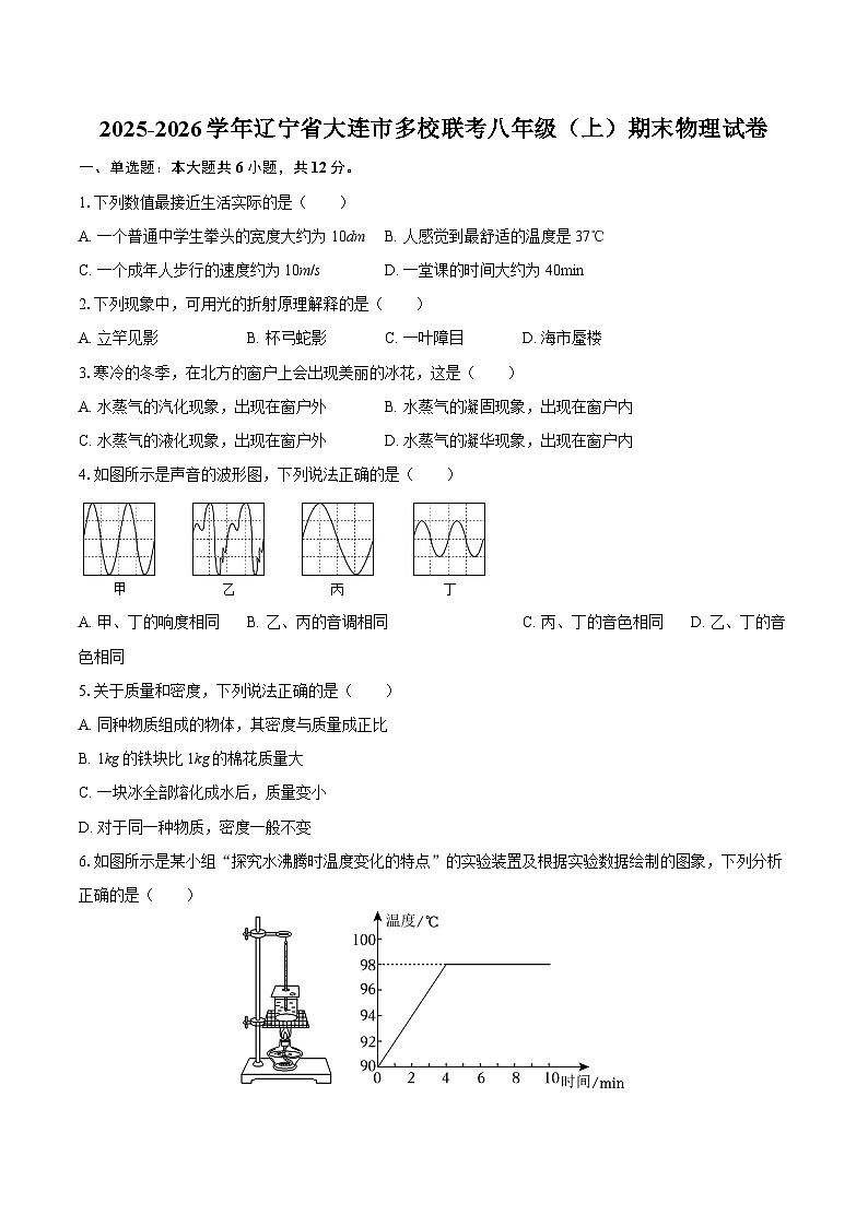 2025-2026学年辽宁省大连市多校联考八年级（上）期末物理试卷-自定义类型第1页