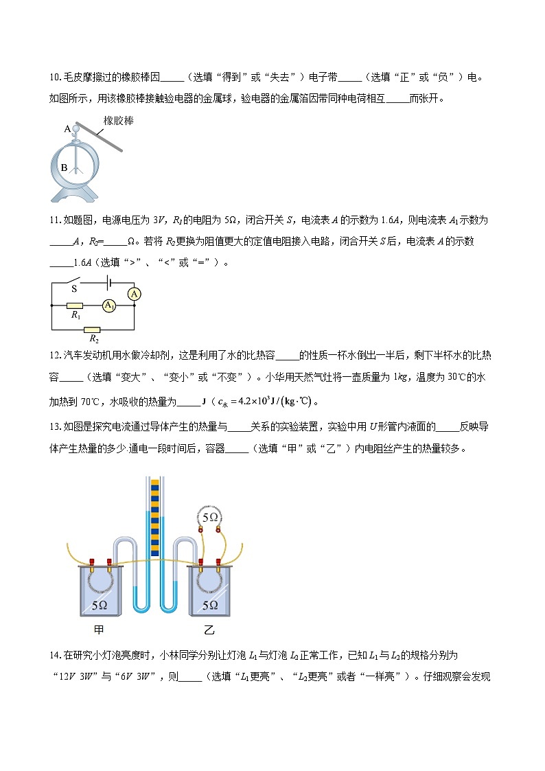 广东省惠州市惠阳区泰雅实验学校2025-2026学年九年级上学期12月月考物理试题-自定义类型第3页