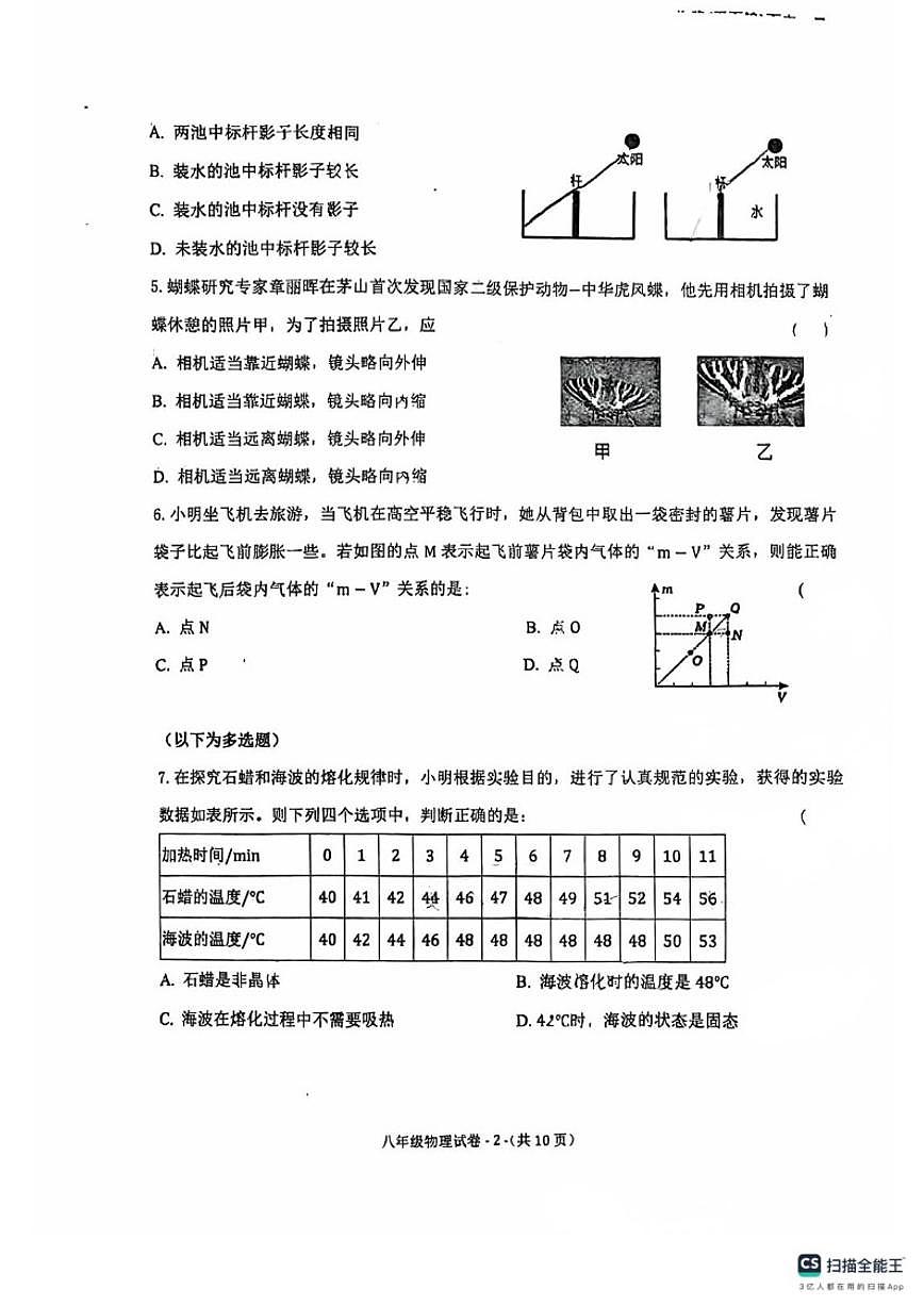 辽宁省沈阳市皇姑区虹桥2025-2026学年八年级上学期期末物理试卷（含答案）第2页