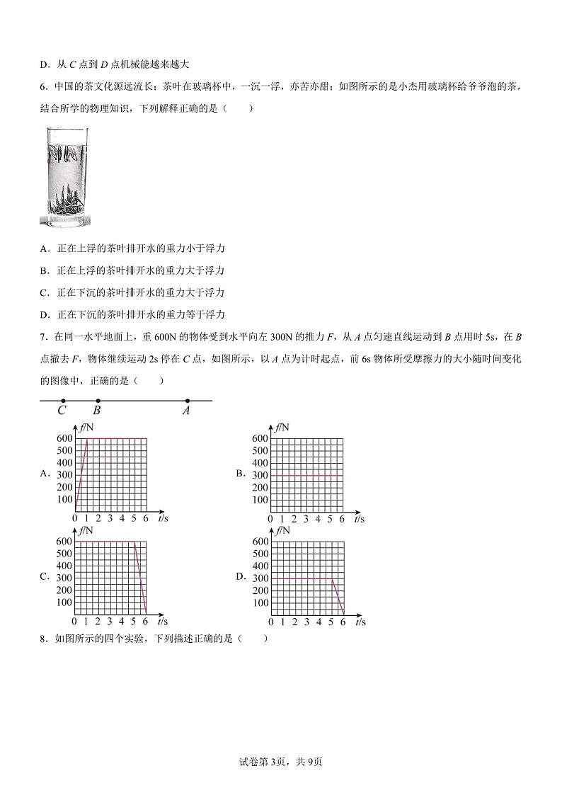 广东省广州市番禺区2024-2025学年八年级下学期期末考试物理试题（含答案）第3页