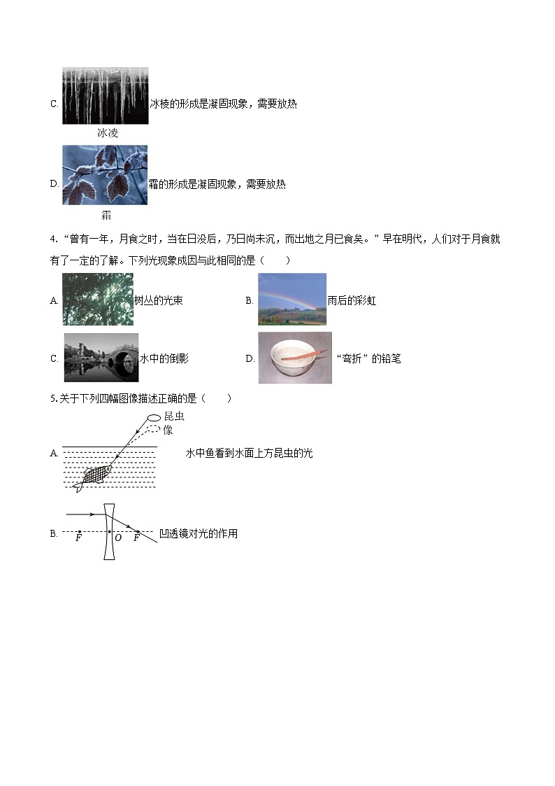 2025-2026学年黑龙江省绥化市明水县八年级（上）期末物理试卷-自定义类型第2页