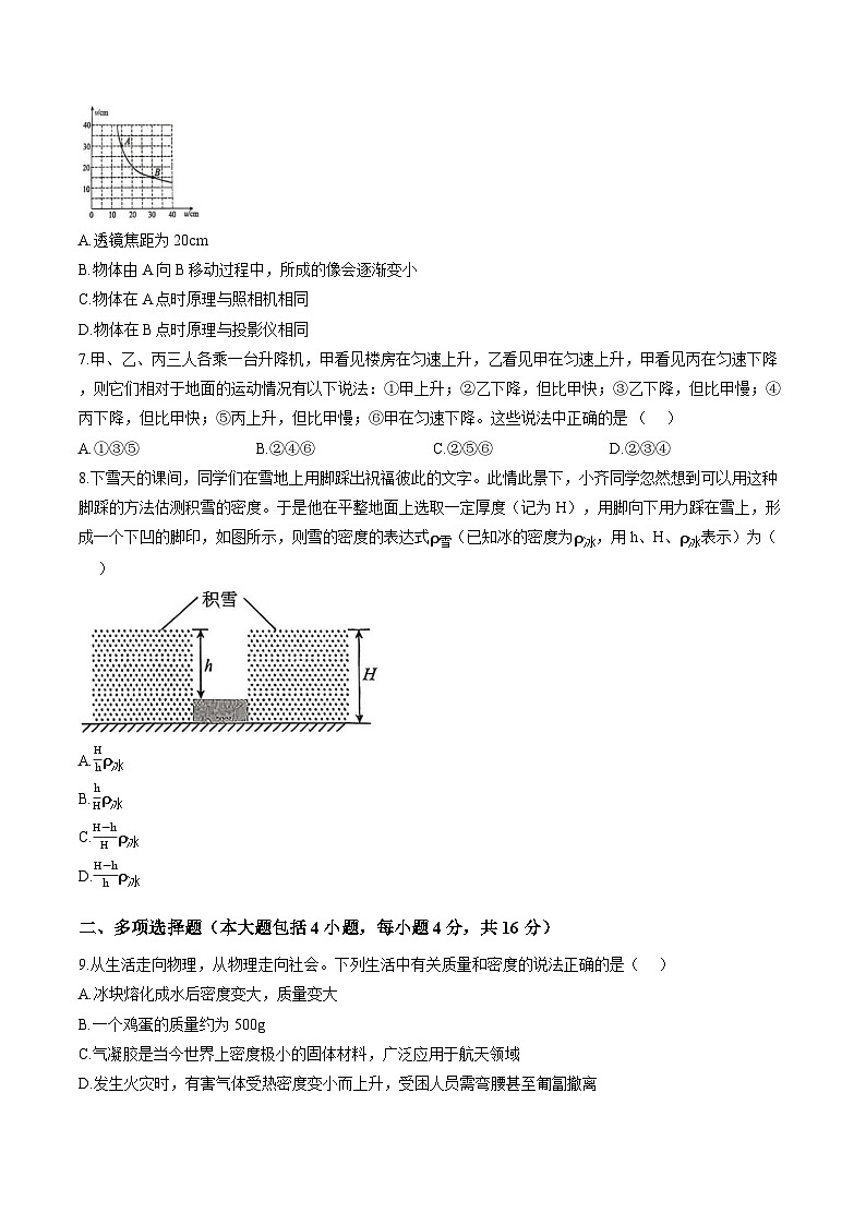 山东省日照市五莲县2025-2026学年上学期期末八年级物理试卷及答案第2页