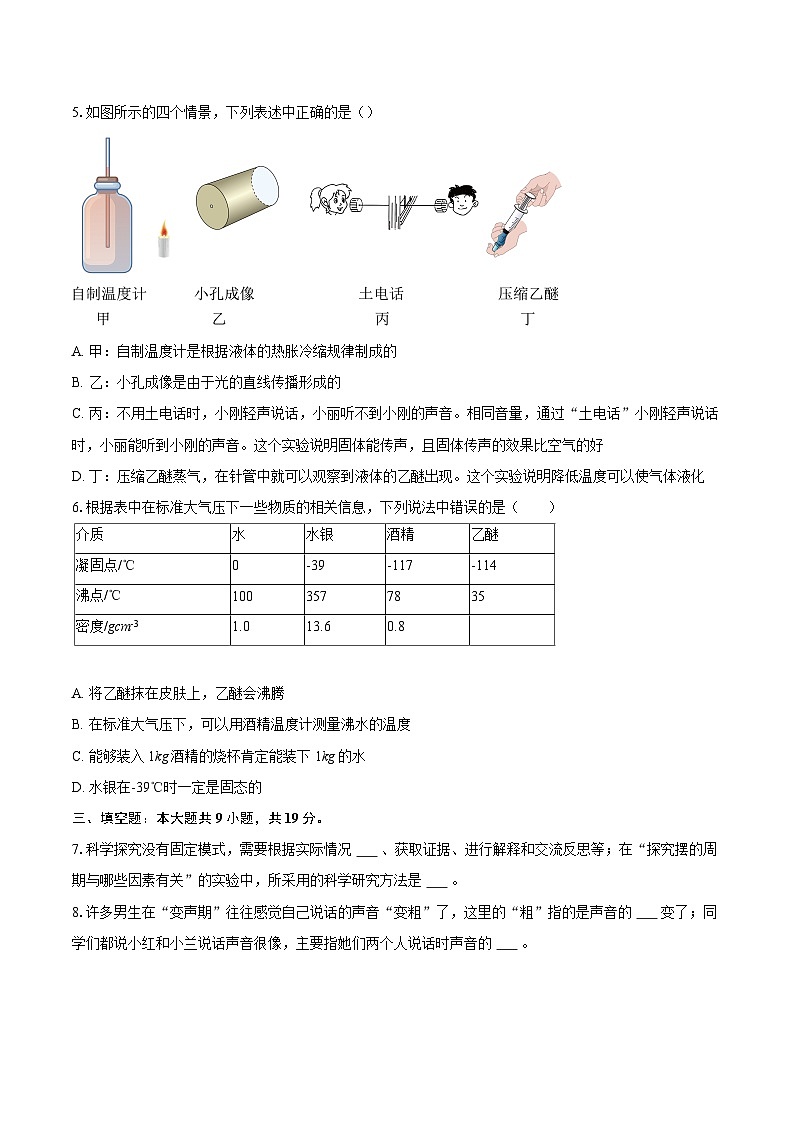 江西省景德镇市2024-2025学年八年级上学期物理期末试题-自定义类型第2页