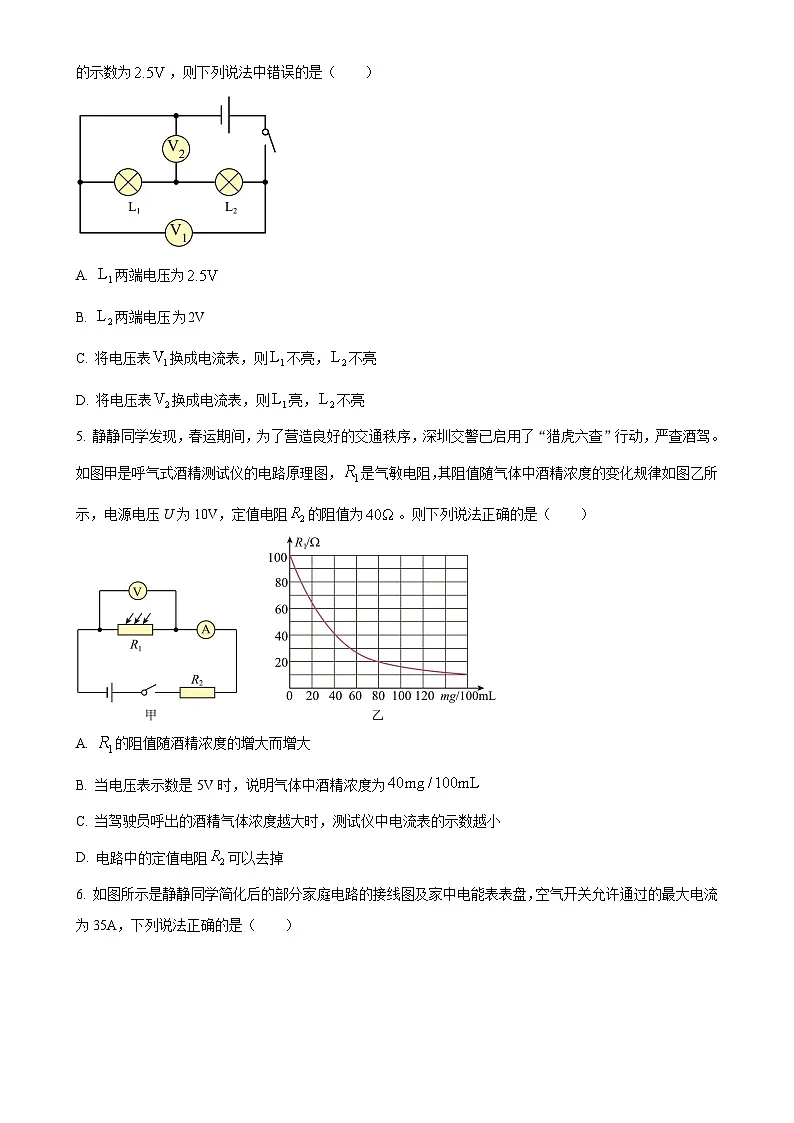 2025年广东省深圳市31校中考一模物理试题（原卷版）-A4第2页