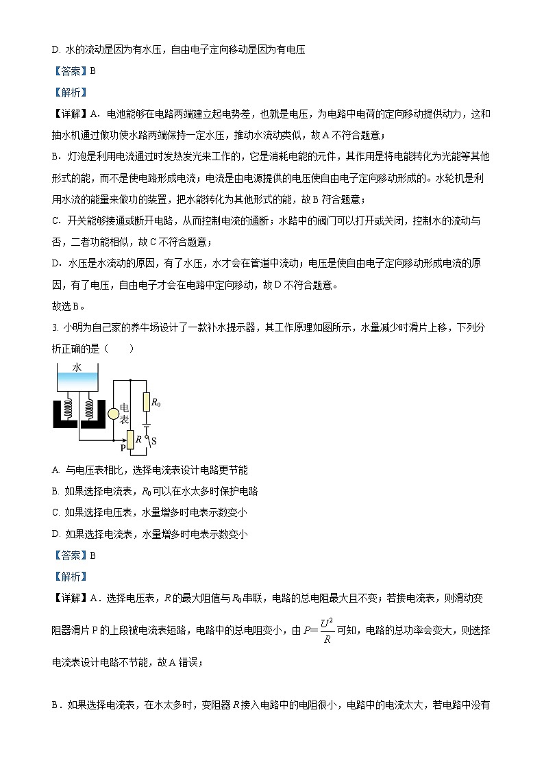 2025年广东省深圳市南山区南山外国语学校（集团）大冲学校中考一模物理试题（解析版）-A4第2页
