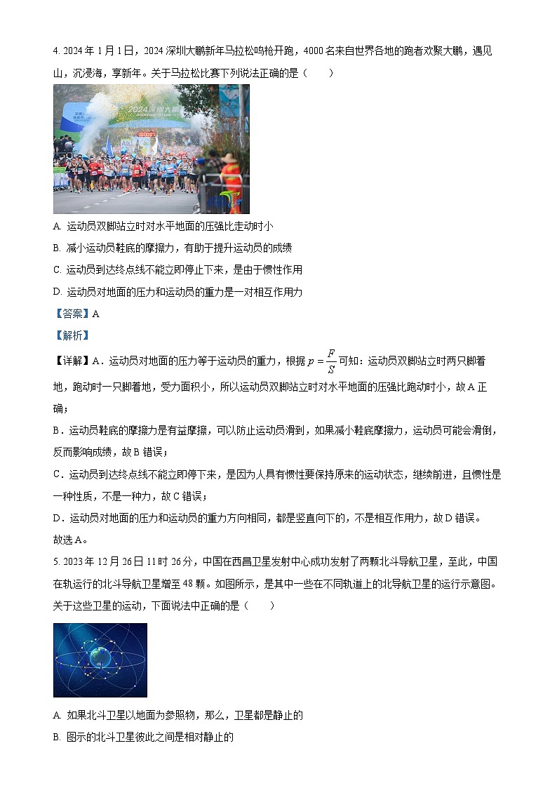 广东省深圳市高级中学八年级下学期期中测试物理试题（解析版）-A4第3页