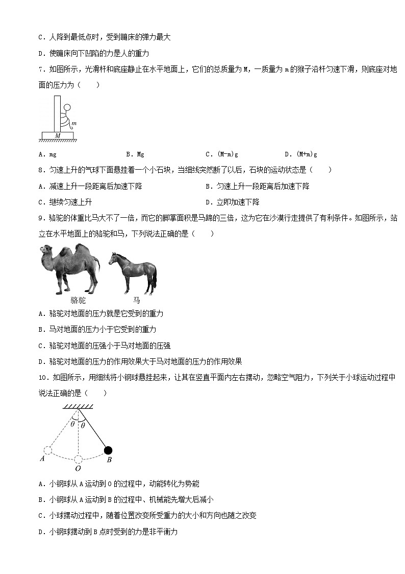 广东省惠州市惠阳区惠州市八年级下学期4月期中物理模拟试题（练习卷）-A4第2页