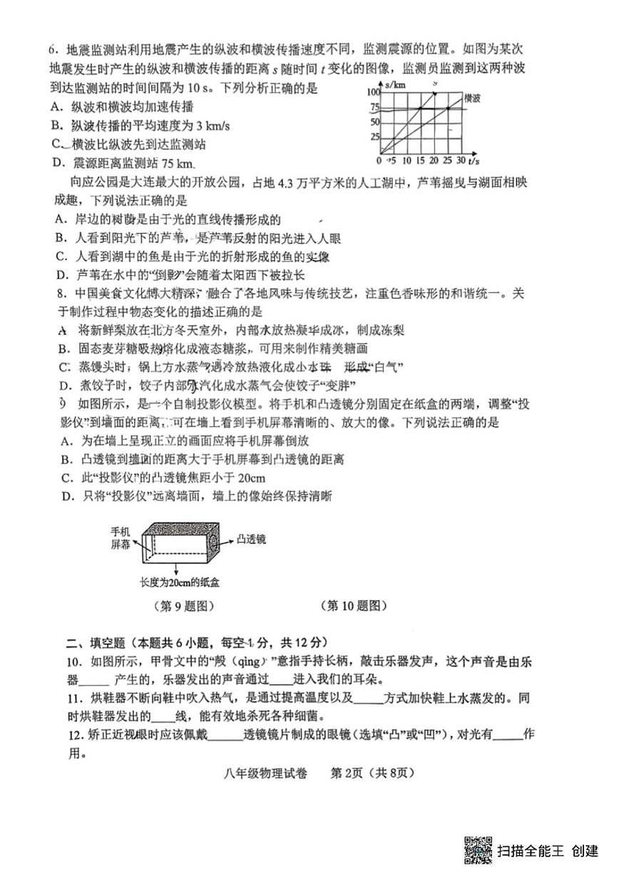 辽宁省大连市金普新区2025-2026学年八年级上学期期末物理试题（含答案）第2页