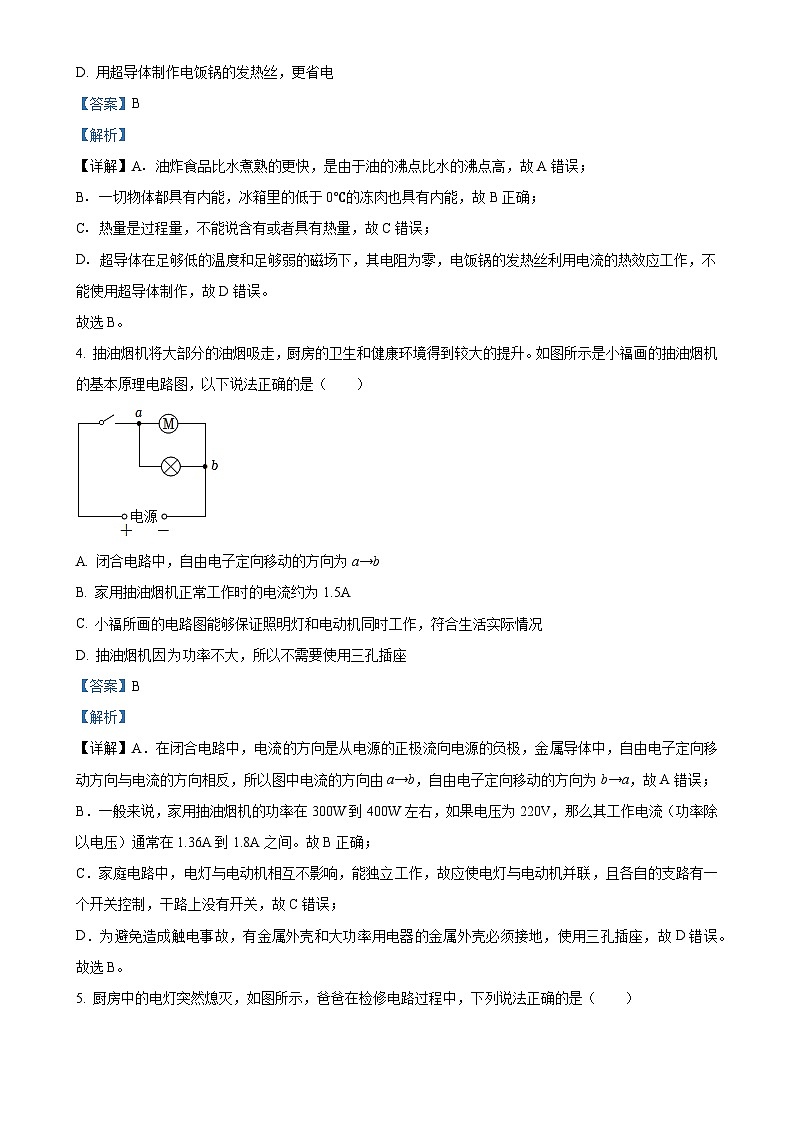 2025年广东省深圳市高级中学中考一模物理试题（解析版）-A4第2页