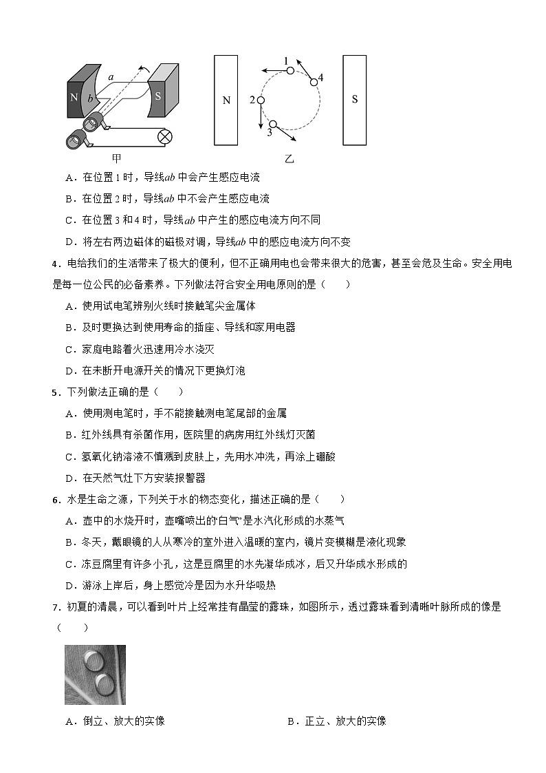 湖南省邵阳市2026年中考模拟物理试题附答案第2页
