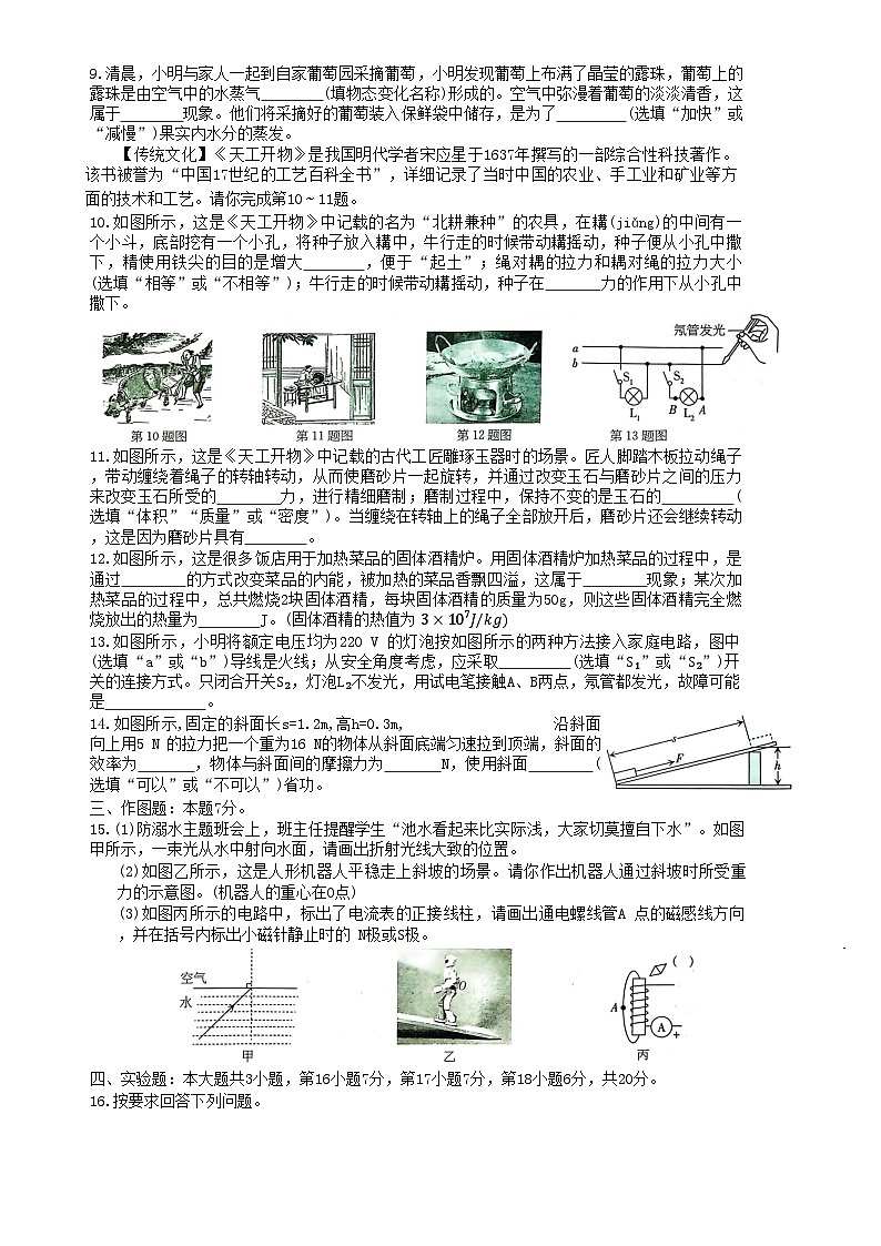2025年广东省梅州市兴宁市宋声学校中考一模物理试题-A4第2页