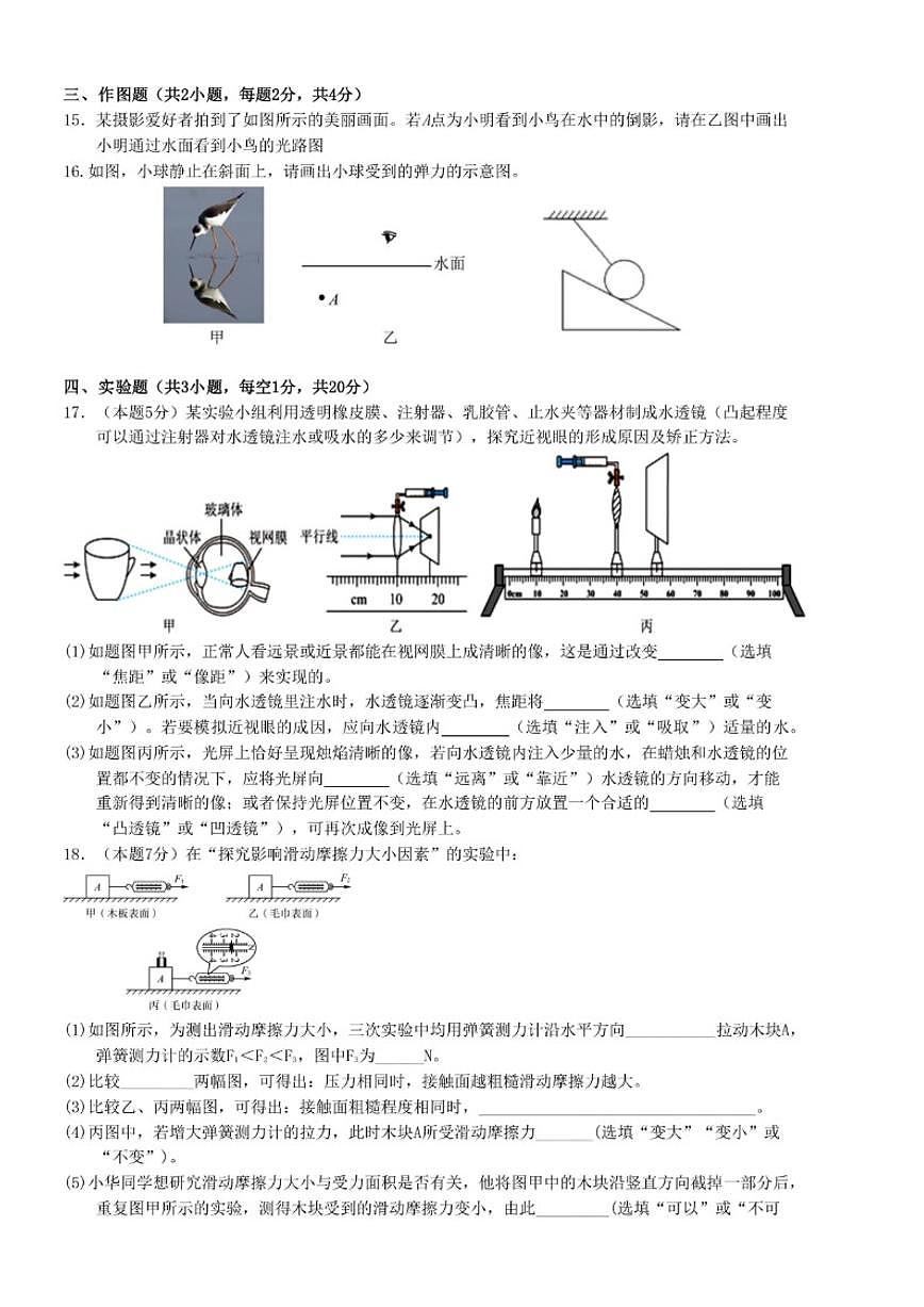 2025-2026学年河南省鹤壁市上学期八年级期末物理试卷（含答案）第3页