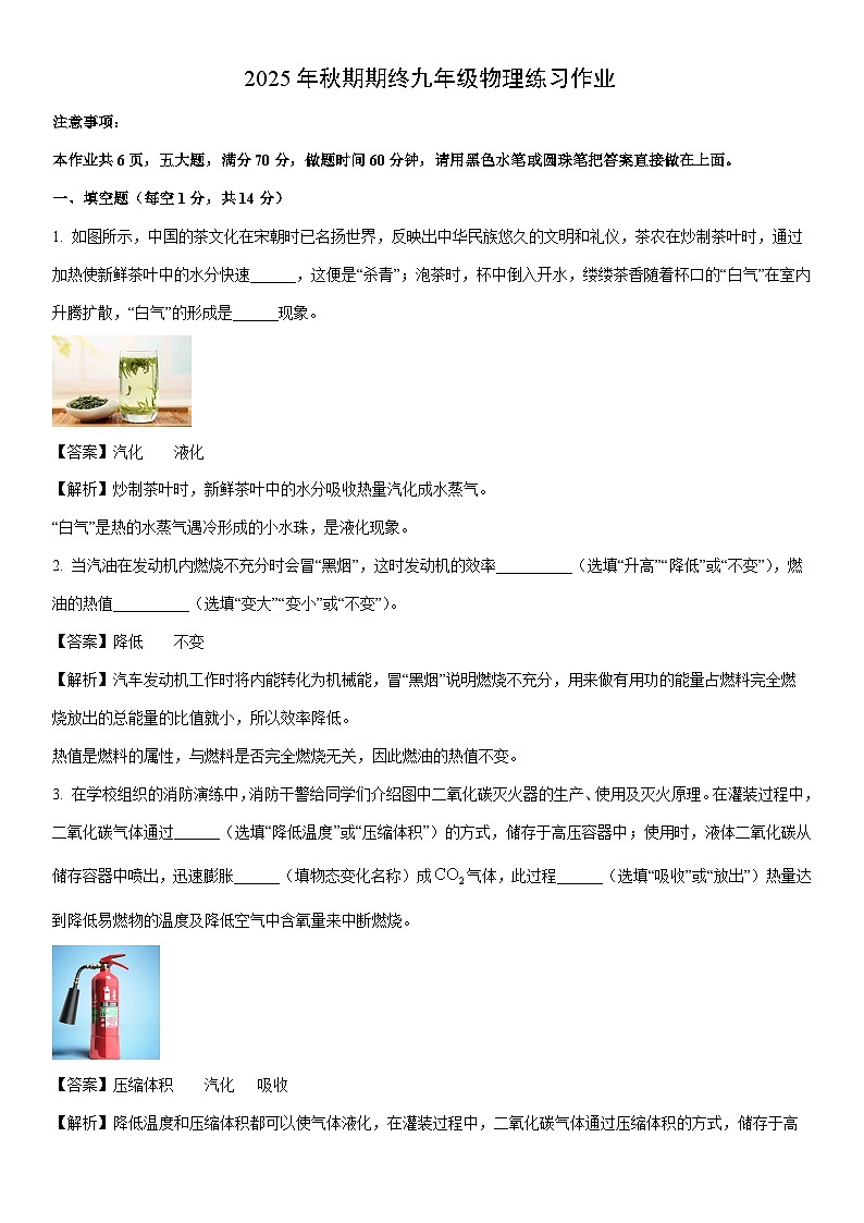 2025-2026学年河南省南阳市镇平县九年级上学期1月期末物理试卷（解析版）第1页