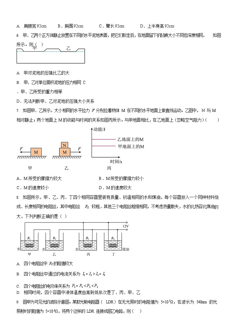 广东省广州市越秀区华侨外国语学校2024-2025学年九年级下学期期中考试物理试题（含答案）第3页