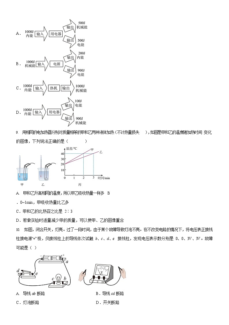 广东省广州市真光集团2025-2026学年九年级上学期期中考试物理试题（学生版）第3页