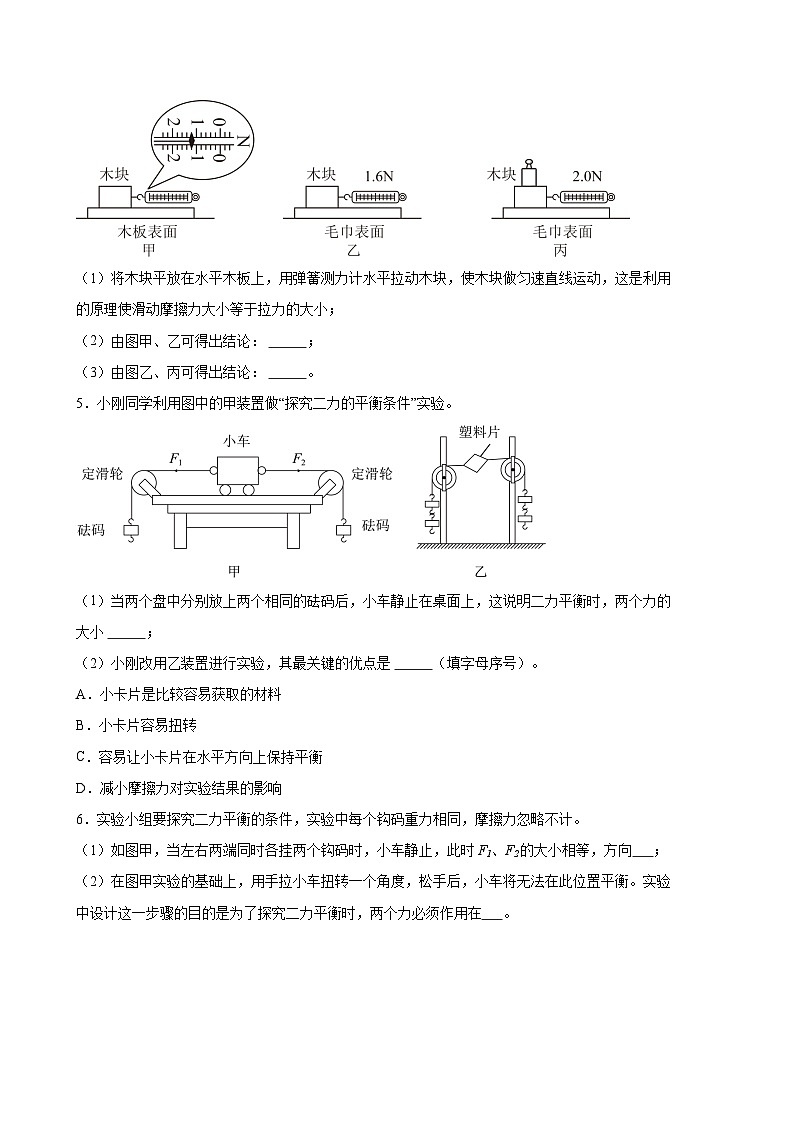 期末复习专题：实验探究题分类练习（含解析）人教版【2024】八年级物理下学期第2页