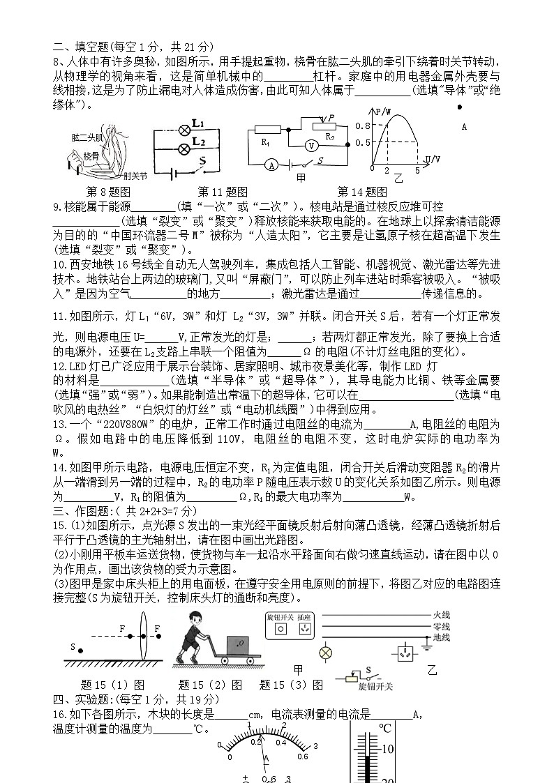 广东省湛江市徐闻县2024~2025学年度第二学期期中调研测试九年级物理试题-A4第2页