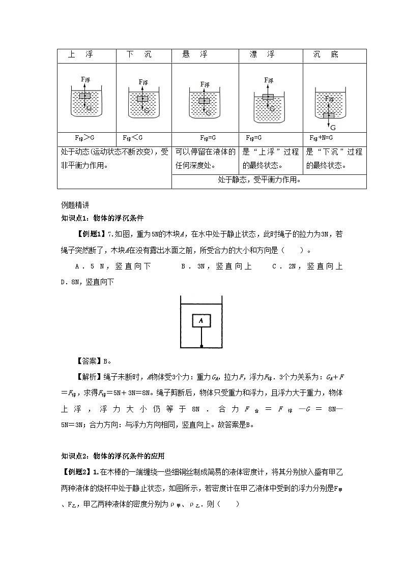10.3 物体的浮沉条件及应用（含解析）八年级下册物理复习讲义[人教版 (2024)]第2页