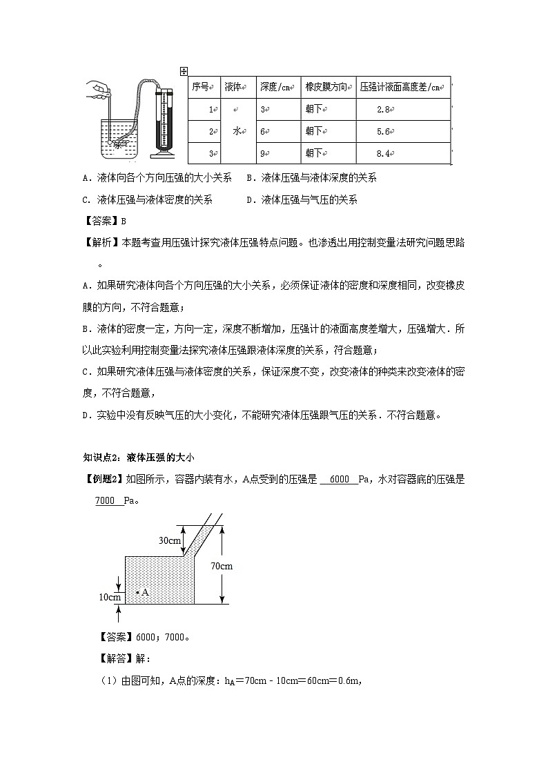 9.2 液体的压强（含解析）八年级下册物理复习讲义[人教版 (2024)]第2页