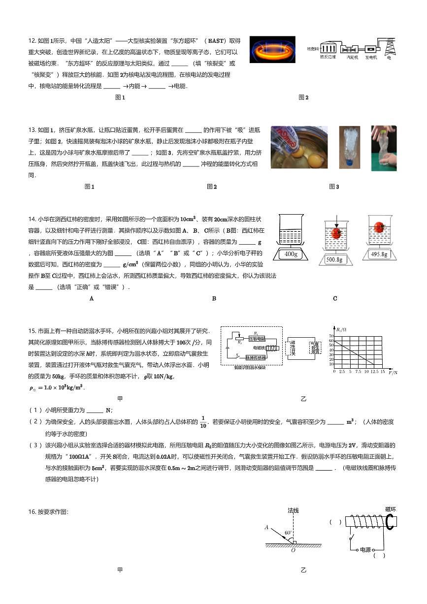 2025年陕西西安雁塔区陕西师范大学附属中学中考模拟物理试卷（九模）（有答案解析）第3页