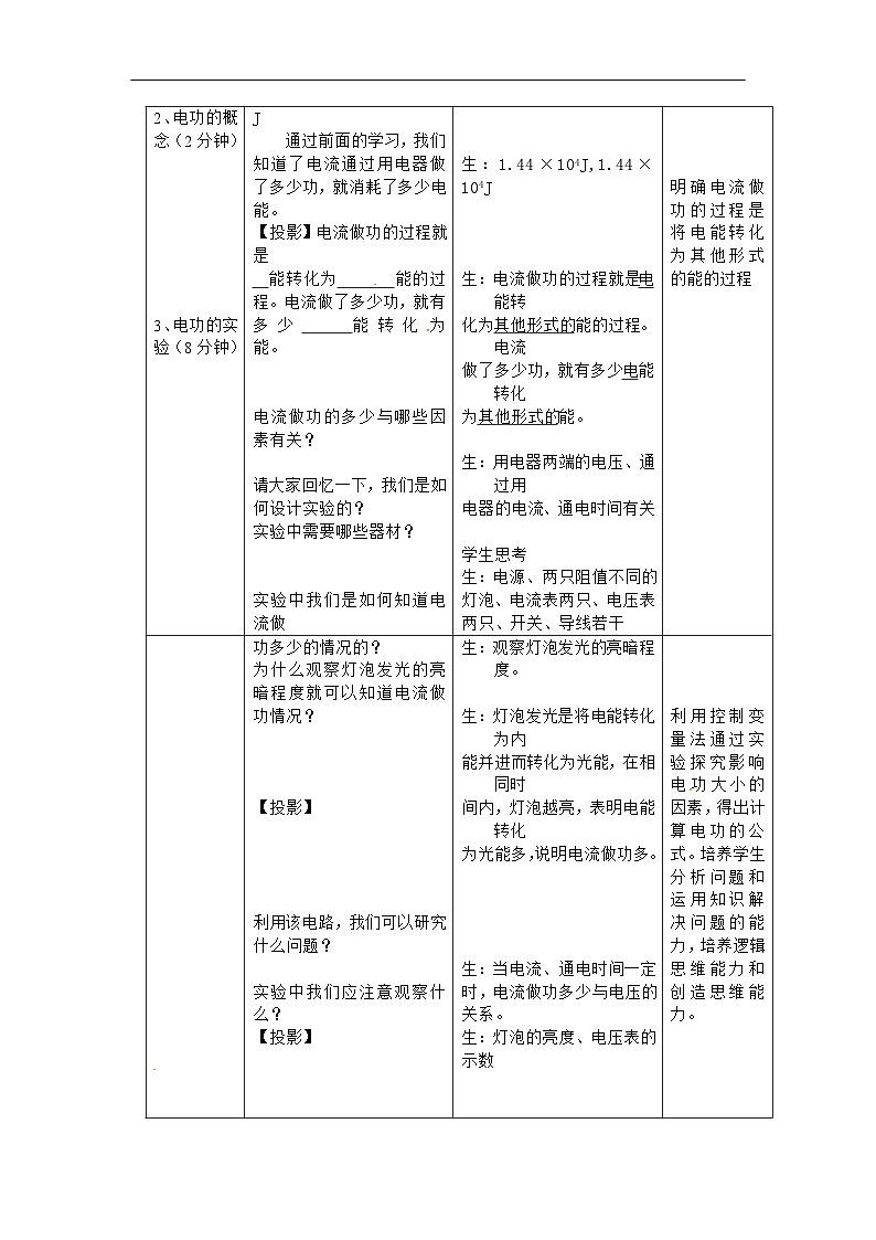 中考物理第一轮复习教案  第十八章 电功和电功率第3页