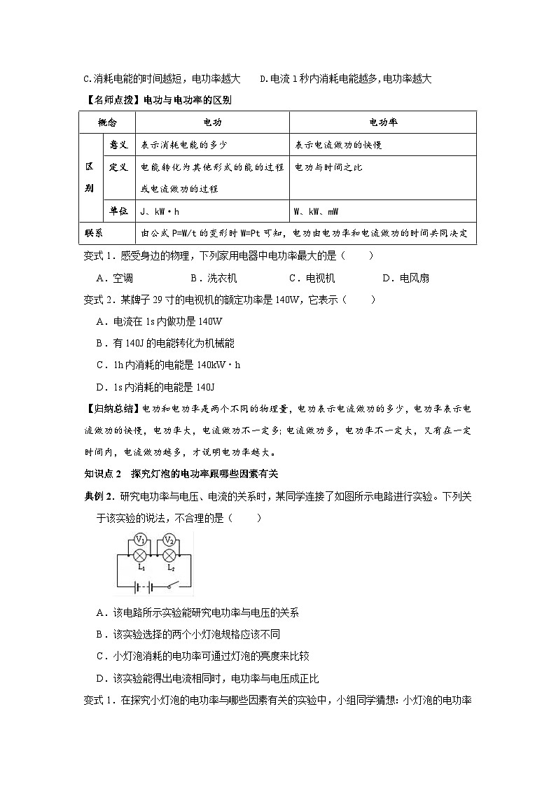 沪粤版 2026-2027 学年物理九年级上册15.2电功率【课后 5 分钟 同步练】- 习题【含解析】第2页