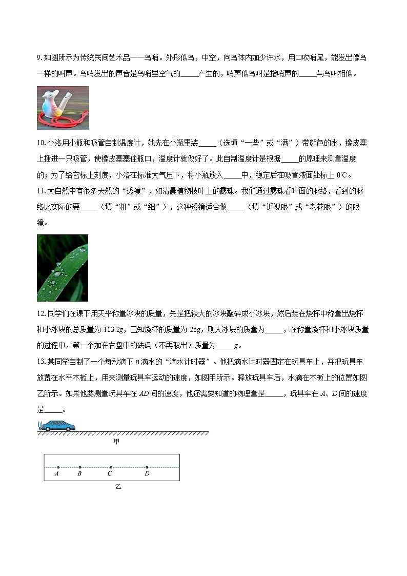 河南省洛阳市新安县2025-2026学年八年级上学期1月期末物理试题-自定义类型第3页