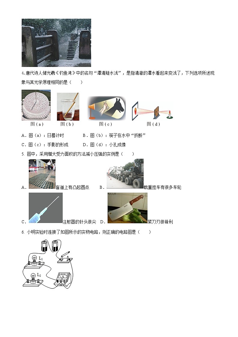 2026届天津市滨海新区中考物理自编模拟卷（原卷版）1第2页